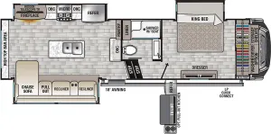 Floorplan of RV model 291RW