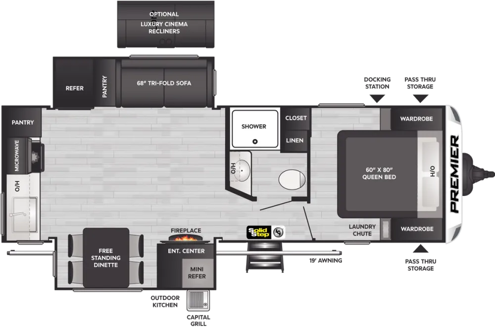 Floorplan of RV model 25RKPR