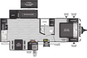 Floorplan of RV model 25RKPR