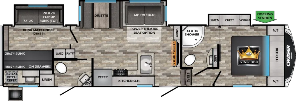 Floorplan of RV model CR32BH