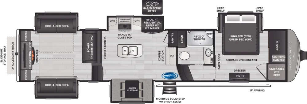 Floorplan of RV model 3791RD