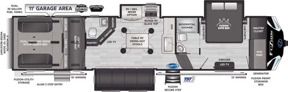Floorplan of RV model 373
