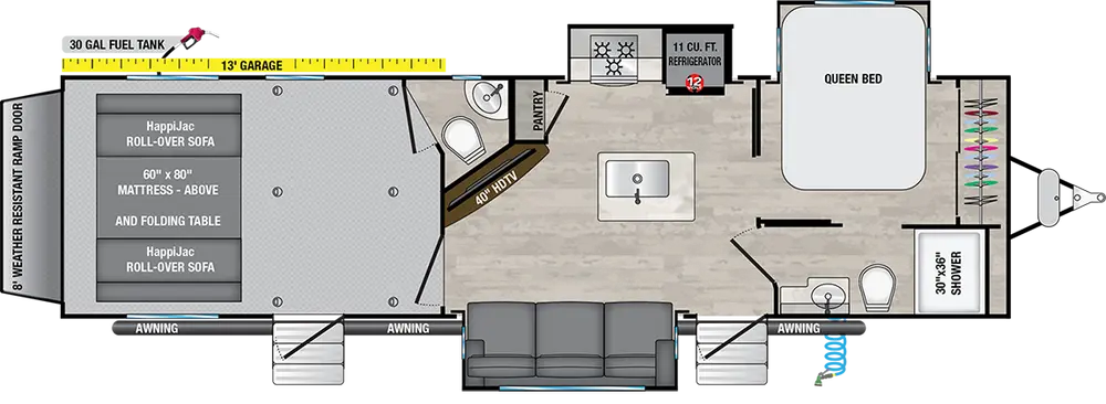 Floorplan of RV model 31T13