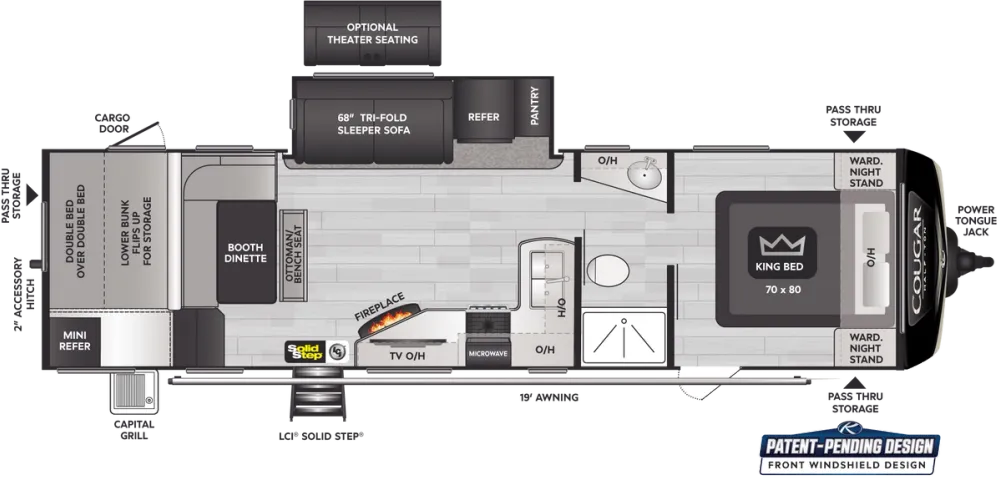 Floorplan of RV model 30BHS