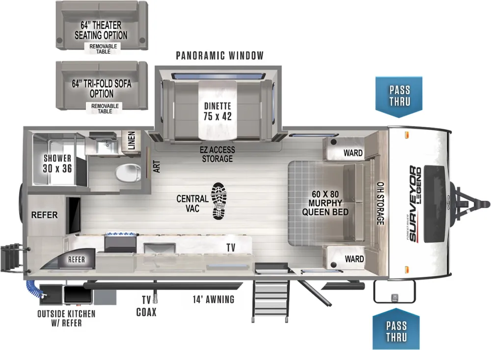 Floorplan of RV model 203RKLE