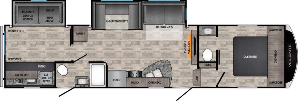 Floorplan of RV model VL310BH