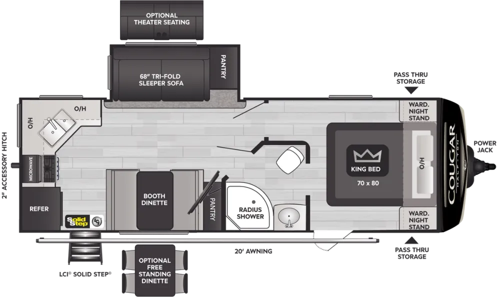 Floorplan of RV model 24SABWE