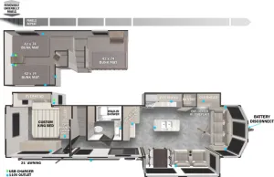 Floorplan of RV model 42FLDL