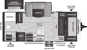 Floorplan of RV model 189RB