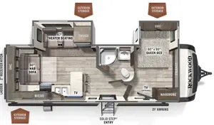 Floorplan of RV model 2613BS