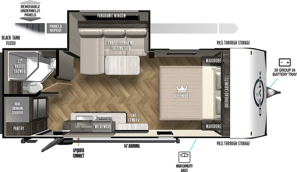 Floorplan of RV model 1800QS