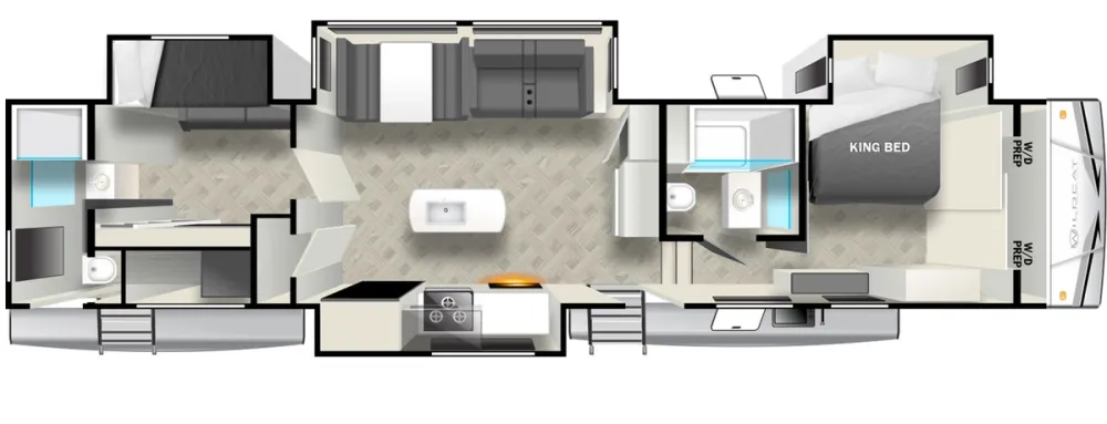 Floorplan of RV model 353BHLW