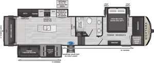 Floorplan of RV model 331RL