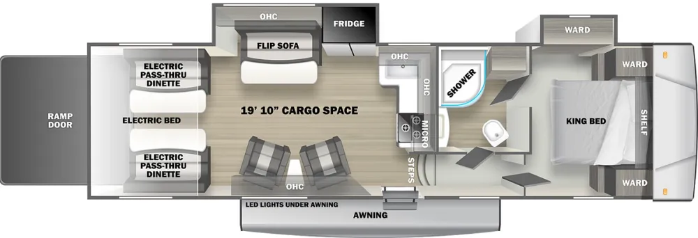 Floorplan of RV model 30FWGDX