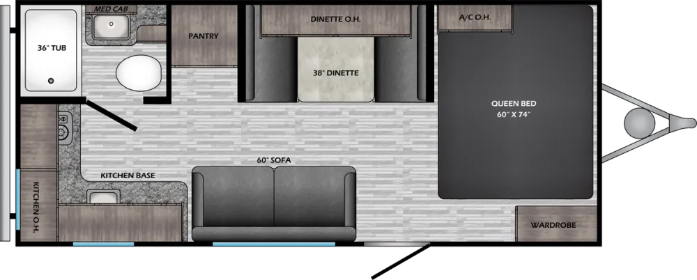 Floorplan of RV model ZR18RK