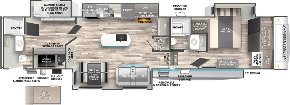 Floorplan of RV model 3810SUITE