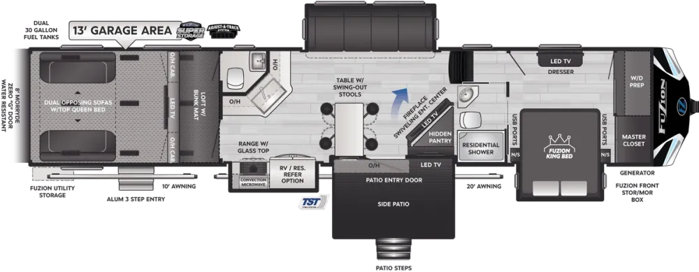 Floorplan of RV model 424