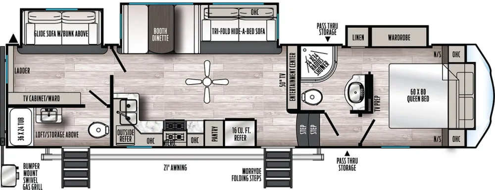 Floorplan of RV model 3330BH