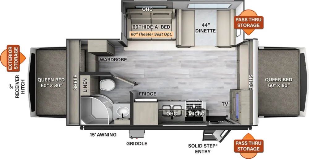 Floorplan of RV model 21SS