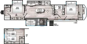 Floorplan of RV model 4002FB