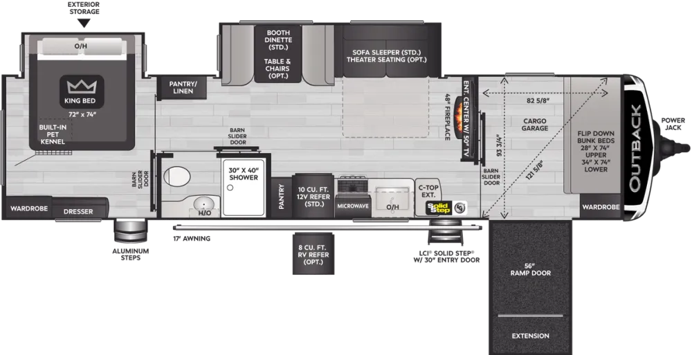 Floorplan of RV model 342CG