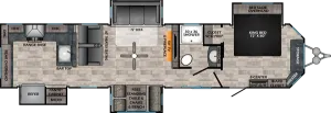 Floorplan of RV model HP380RKS