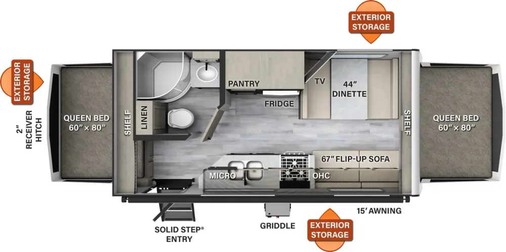 Floorplan of RV model 19