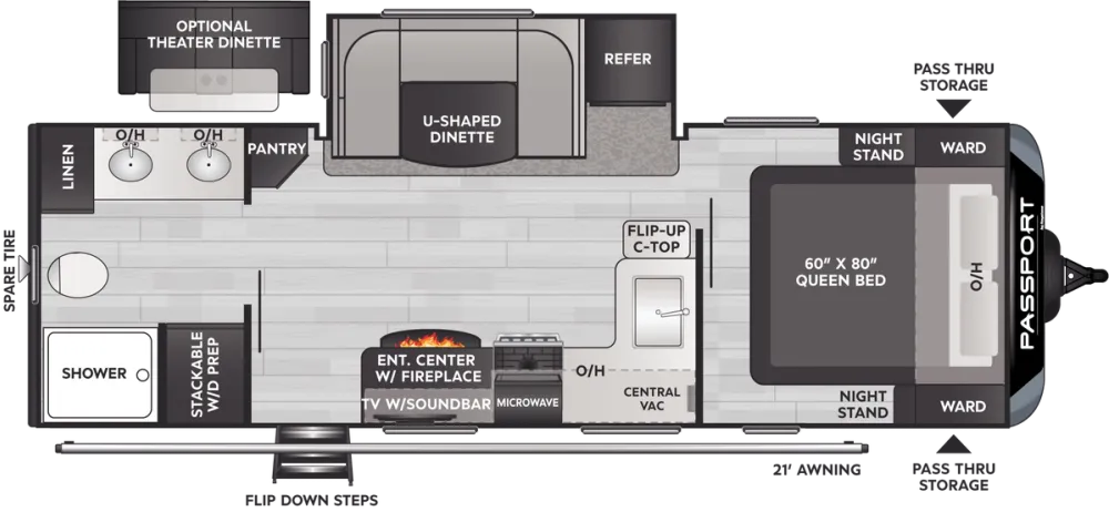 Floorplan of RV model 2400RBWE