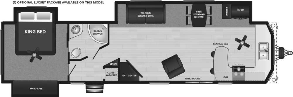 Floorplan of RV model 391FKSS