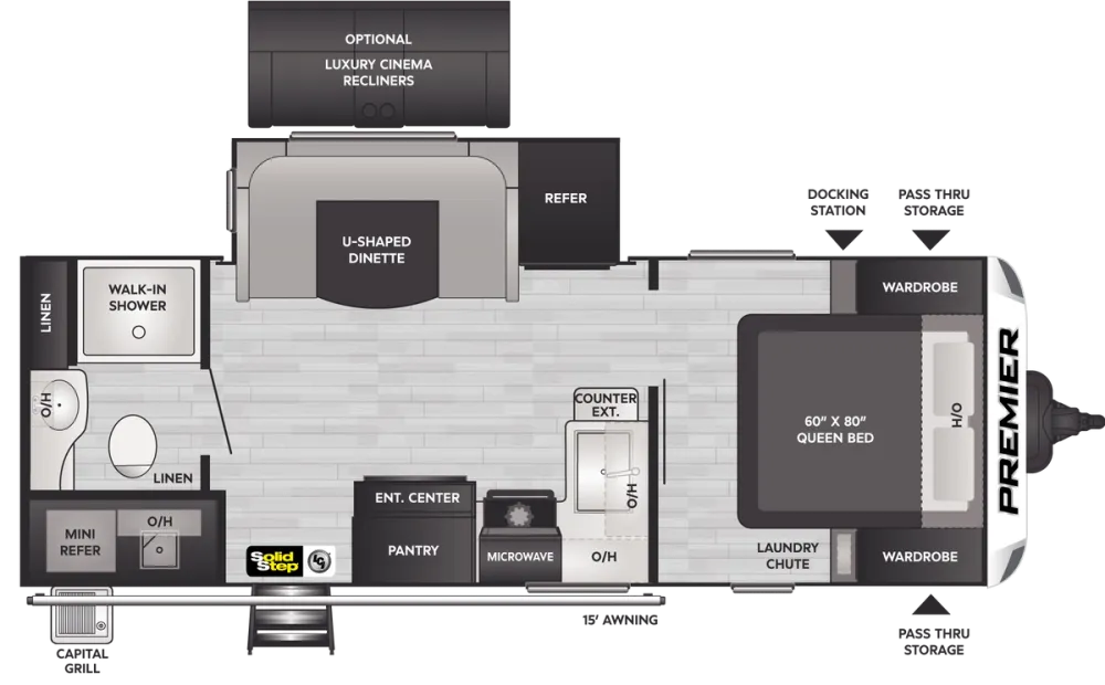 Floorplan of RV model 23RBPR