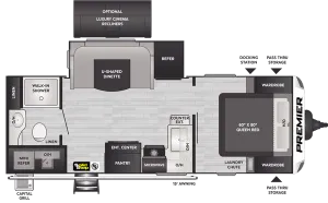 Floorplan of RV model 23RBPR