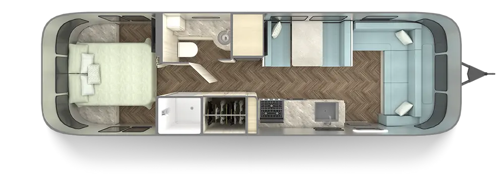 Floorplan of RV model International 30RB