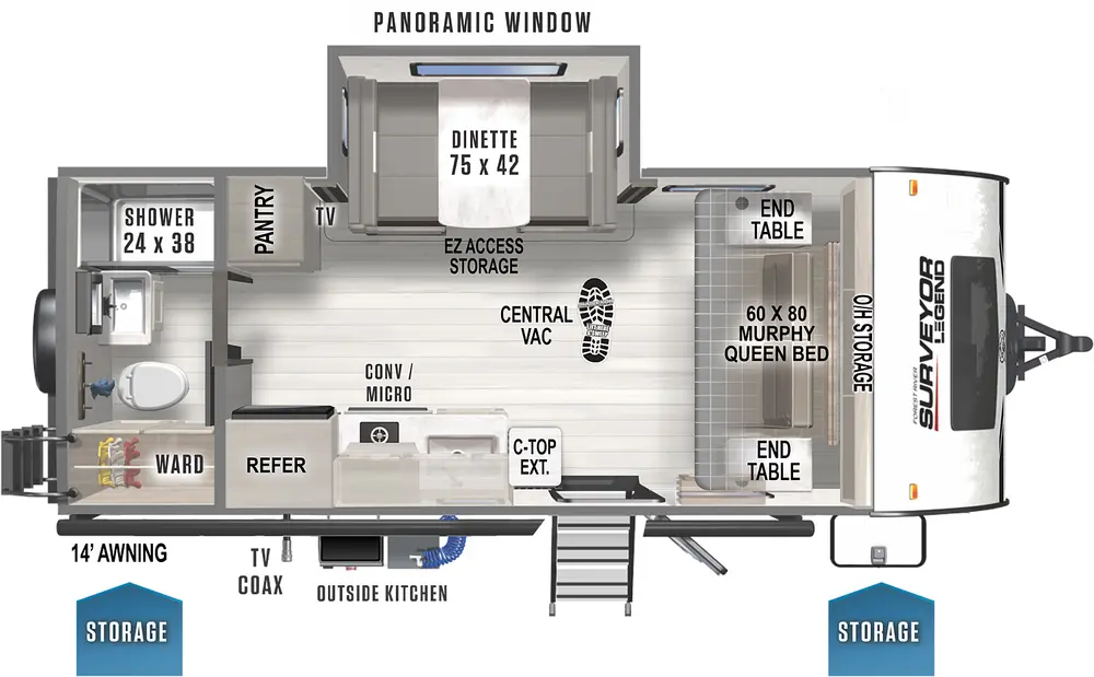 Floorplan of RV model 19MBLE