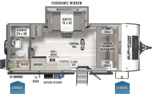 Floorplan of RV model 19MBLE