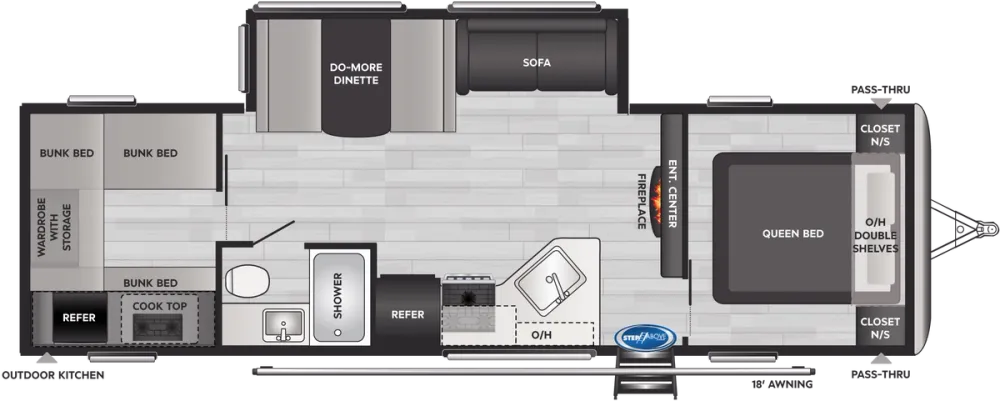 Floorplan of RV model 298BH