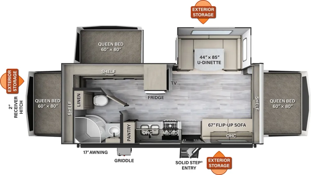 Floorplan of RV model 233S