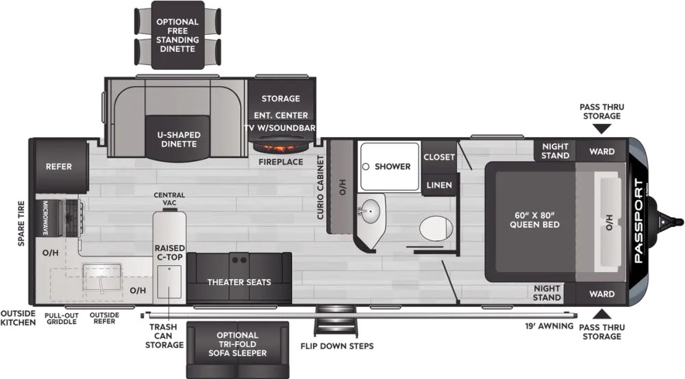 Floorplan of RV model 2704RKWE