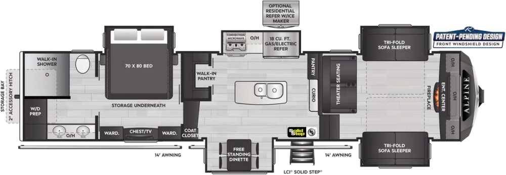 Floorplan of RV model 3712KB