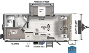 Floorplan of RV model 19MDBLE