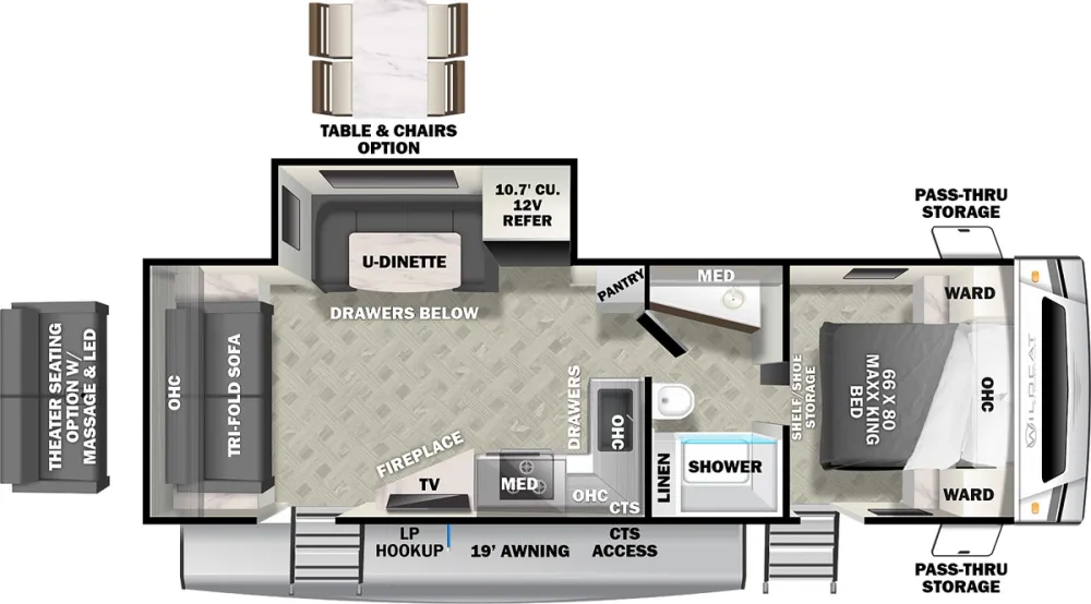 Floorplan of RV model 262RSX