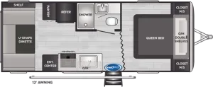 Floorplan of RV model 202QBWE