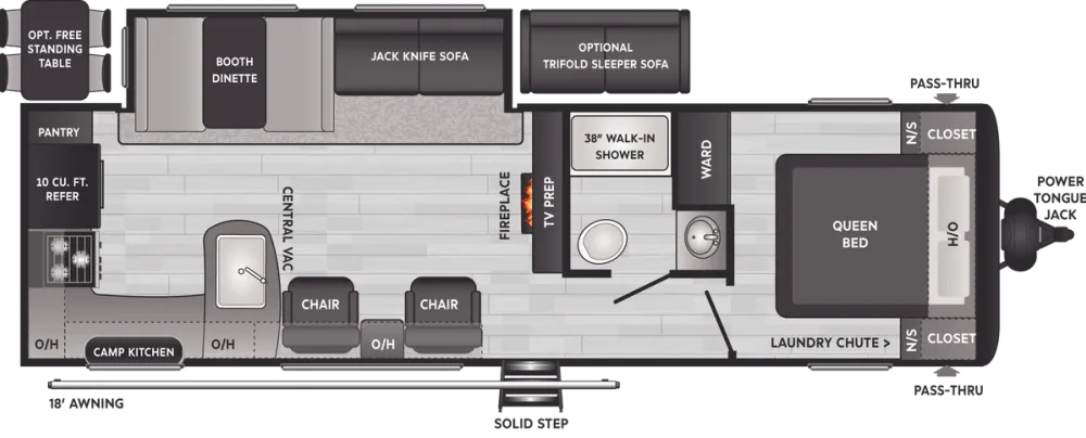 Floorplan of RV model 28RKS