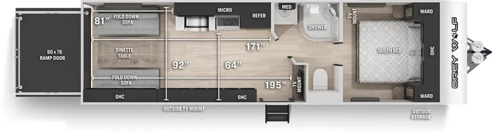 Floorplan of RV model 26RR