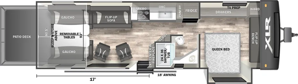 Floorplan of RV model 3517