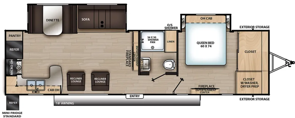 Floorplan of RV model 31KDS