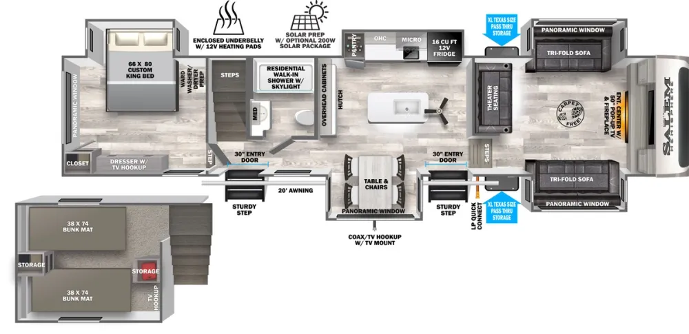 Floorplan of RV model 378FL