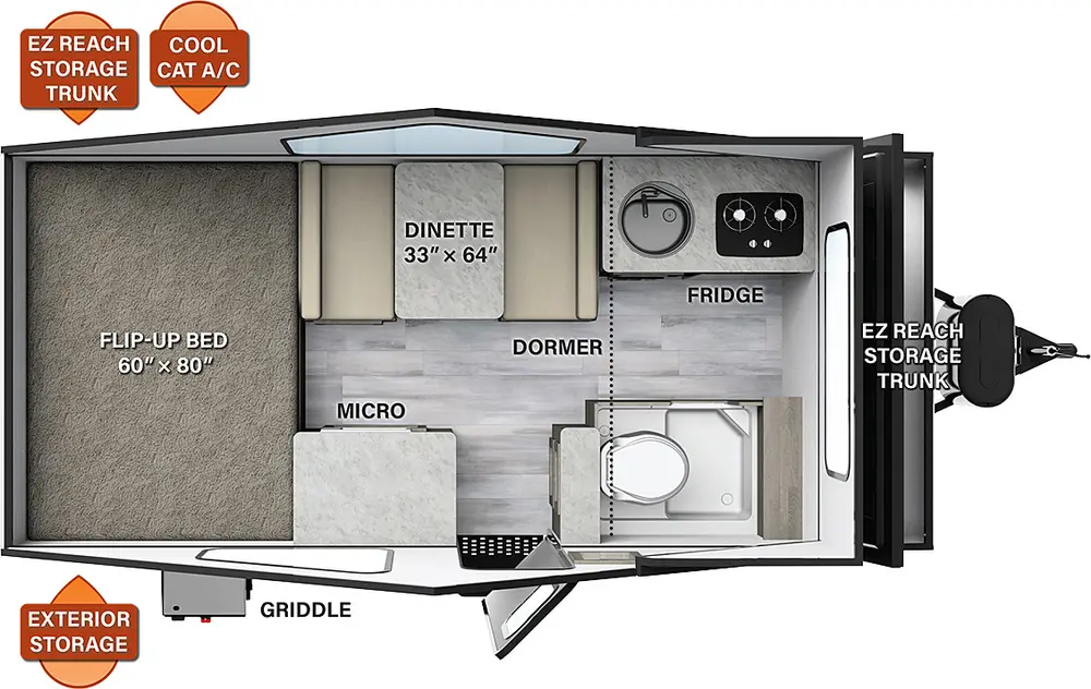 Floorplan of RV model A214HW