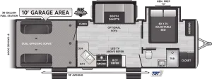 Floorplan of RV model 29V