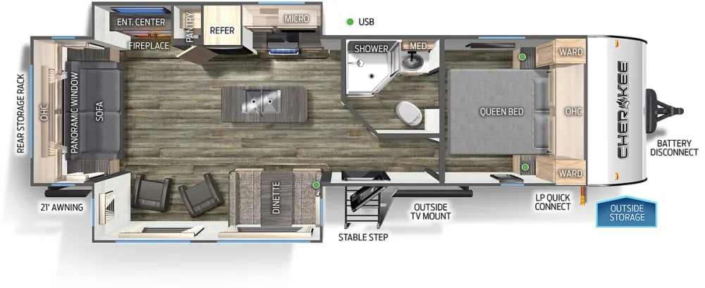 Floorplan of RV model 274WK