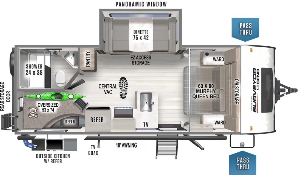 Floorplan of RV model 240BHLE